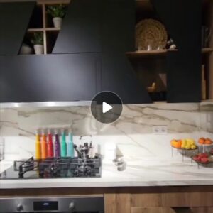 cuisine chêne  avec PDT en calacatta Gold